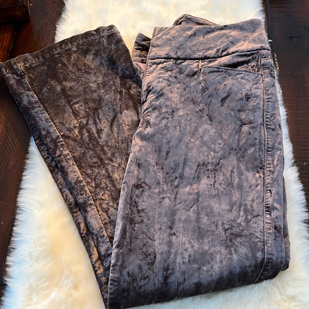 PAIGE chocolate velvet bootcut crop pant